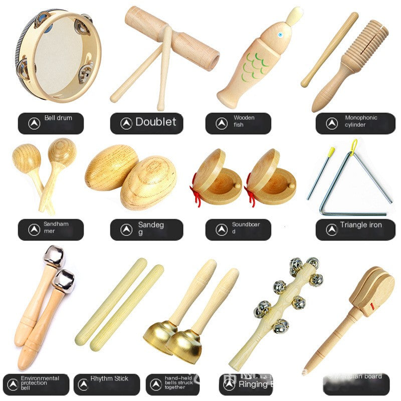 Orff Percussion Instrument Set for Kids (Wooden Toys)