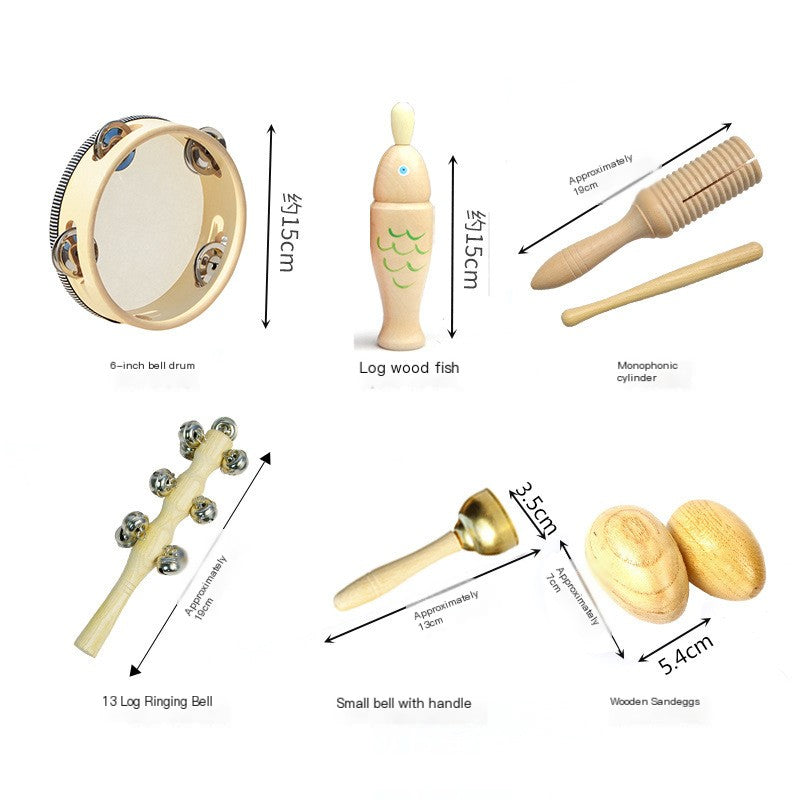 Orff Percussion Instrument Set for Kids (Wooden Toys)
