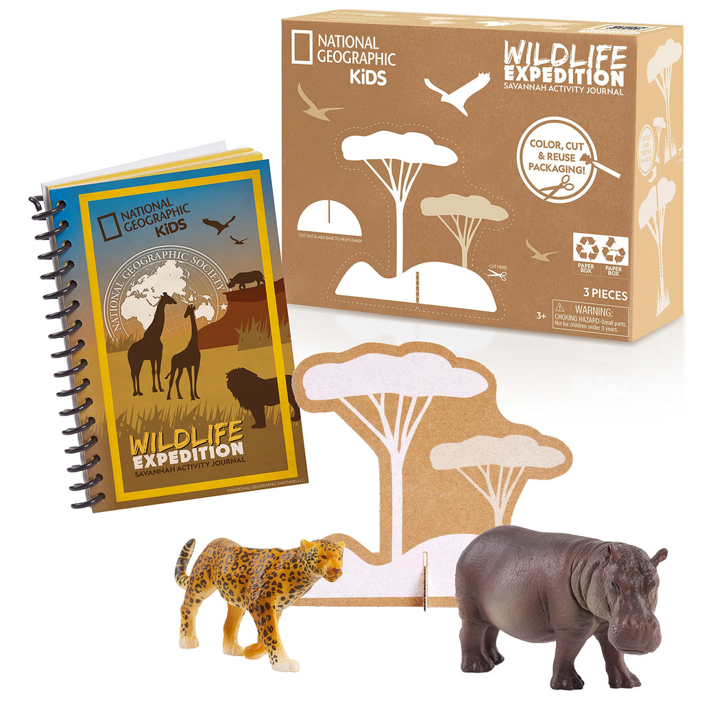 National Geographic Kids Activity Journal Set Includes Realistic Animal Toy Figures Level 1 Reading Fact Book Packaging from Recycled Material Kids Toys for Ages 3 Up Amazon Exclusive
